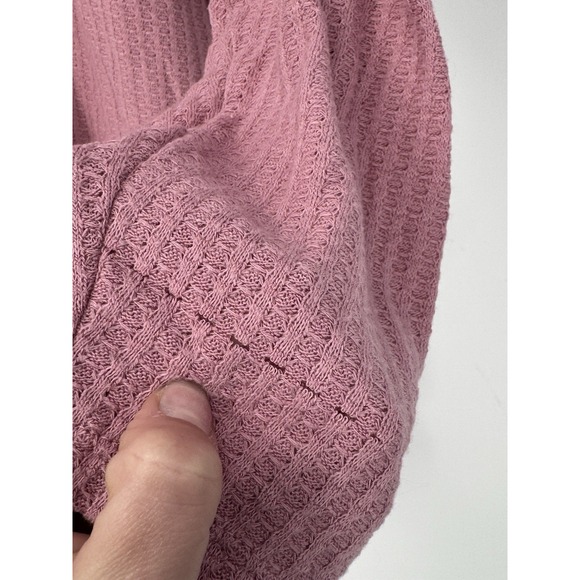 Torrid Pink Waffle Knit Top Plus 3X Lace Accents Boho Coquette Cottagecore Flaw - Picture 3 of 11